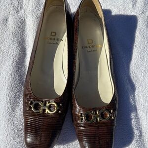 Custom Brown Loafers with Gold Accent